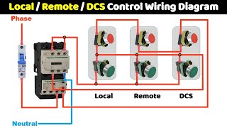 Local Remote and DCS Start Stop Connection of DOL Starter TheElectricalGuy [upl. by Enelaehs]