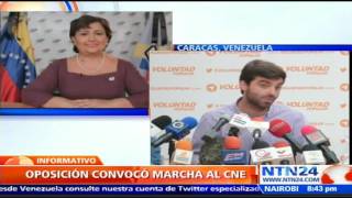 Oposición no esperará más demoras del CNE para activar revocatorio contra Maduro [upl. by Anigger116]