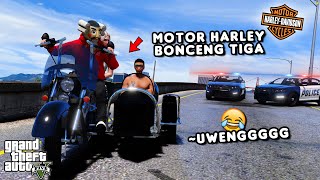 MOTOR HARLEY BONCENG 3 VS POLISI  GTA 5 ROLEPLAY [upl. by Annodam]