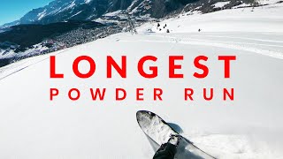 SNOWBOARDING LONGEST POWDER RUN IN EUROPE  Verbier Ski Resort Switzerland  GoPro POV [upl. by Edrick]