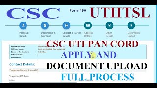 how to apply csc utiitsl pan card 2024 for full process online csc se uti pan card kaise banaye [upl. by Naujid]