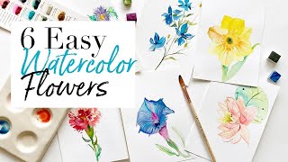 6 Watercolor Flowers You Need to Know How to Paint [upl. by Nayab]