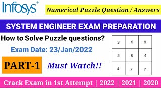 Infosys system engineer exam preparation 2022  2021  2020  How to solve puzzle questions  Part 1 [upl. by Ahsenrad]