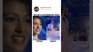 Priyanka Chopra amp Manushi Chhillar taking their First Walk as Miss World priyankachopra missworld [upl. by Beffrey]