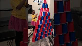 Sisters fight over Cup Tower wheelsonthebus forkids nurseryrhymes [upl. by Einhoj]