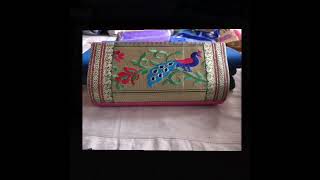 Paithani Purses 👛 Clutch with Peacock design 🦚 yeolapaithani paithanipurse clutch peacock semi [upl. by Edyaj]