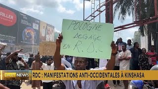 DR Congo antiWestern protests take place in Kinshasa [upl. by Wendi236]