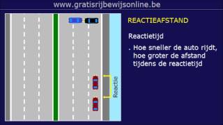 GRATIS RIJBEWIJS ONLINE 14 Rijbewijs B  STOPAFSTAND  REMWEG  REACTIEAFSTAND [upl. by Jackquelin]