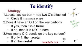 Lect 362 Hemiacetals Hemiketals Acetals amp Ketals [upl. by Ahsrats]