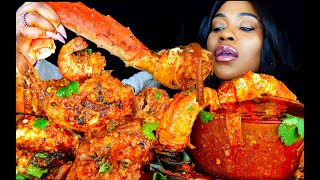 KING CRAB SEAFOOD BOIL MUKBANG  SEAFOOD  MUKBANG  DESHELLED LOBSTER  SEAFOOD BOIL  ASMR EATING [upl. by Plotkin]