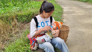 Girl picks green vegetables to sell and completes wooden chair  life of 16 year old girl [upl. by Notsecnirp595]