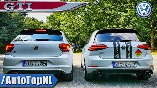 VW Golf GTI 2018 vs 2018 VW Polo GTI  EXHAUST SOUND amp REVS by AutoTopNL [upl. by Drarrej]