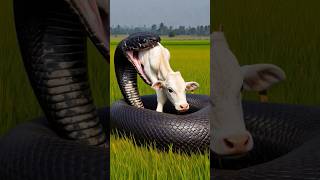 Snake attack on a baby calf cow calf snake babyanimal cowlover motherslove weakanimals short [upl. by Talanta]