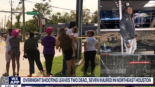 Houston block party shooting leaves 2 killed 7 inured after driveby [upl. by Shuman]