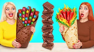 Real Food vs Chocolate Food Challenge  Epic Food Battle by Choco DO [upl. by Ibok]