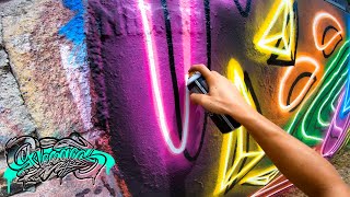 Neon Style Graffiti Letters with All Colors [upl. by Levania]