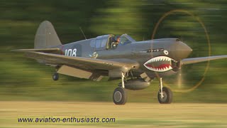 2013 Flying Proms Curtiss P40E Kittyhawk flight [upl. by Heilman]