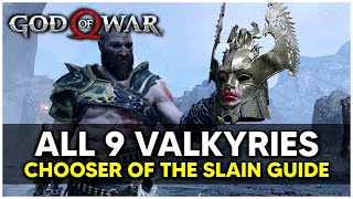 God of War  All 9 Valkyrie Locations Chooser of the Slain Trophy Guide [upl. by Jodoin]