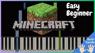 Sweden from Minecraft  VERY EASY BEGINNER PIANO TUTORIAL [upl. by Januarius]