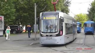 Трамваи в Краснопресненском депо в Москве  Trams in the NorthWest of Moscow [upl. by Einttirb210]