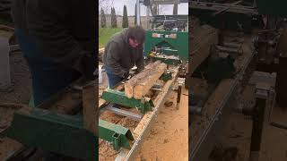 Milling two cedar logs at once woodlandmills hm126sawmill [upl. by Ybreh875]