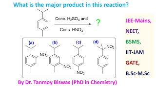 MCQ112 About Nitration on 4isopropyl toluene by Dr Tanmoy Biswas PhD for NEET IITJEE BSMS [upl. by Hildegaard]