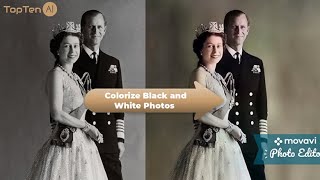 How to Colorize Black and White photos FREE with Movavi Low to High Resolution  TopTen AI 2020 [upl. by Ripley]