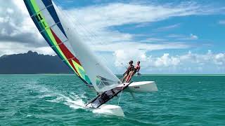 Three Hobie Cats racing around Hawaii [upl. by Niltac804]