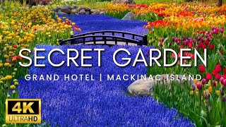 YOU WONT BELIEVE THIS GARDEN  Secret Garden at the Mackinac Island Grand Hotel 2023  4K [upl. by Annahsit]