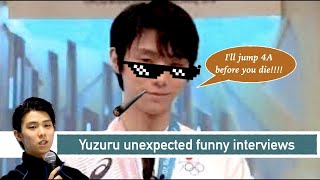 Yuzuru Hanyu  Super funny press interview and unexpected reaction moments ft Perfect 4A on harness [upl. by Ceciley]