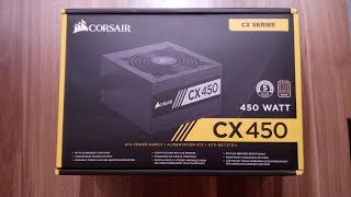 Corsair CX450 Power Supply Unit Unbox and Install Cables [upl. by Korman]