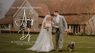 WEDDING HIGHLIGHTS  Mr and Mrs Stanway  Easton Grange  300322 [upl. by Zwart]