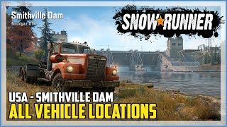 SnowRunner All Vehicle Locations Smithville Dam USA [upl. by Atsed569]