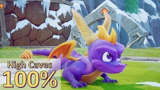 Spyro The Dragon Remastered  High Caves 100 Walkthrough [upl. by Wertheimer]