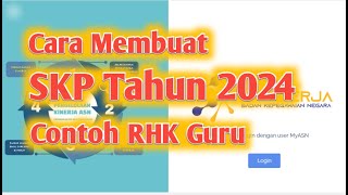 Cara Membuat SKP Tahun 2024 di E Kinerja BKN Contoh RHK Guru [upl. by Larrie]