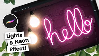 How To Create LIGHTS and NEON Effect in Procreate • Free Brush [upl. by Lynnea303]