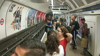 Oxford Circus Station Victoria Line going north London Underground tube trains with conductors [upl. by Bekah742]