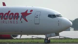 Corendon Airlines Europe B737800 Takeoff Groningen Airport Eelde [upl. by Joseito583]