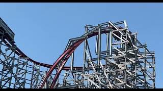 Twisted Timbers barrel roll downdrop [upl. by Lashonde]