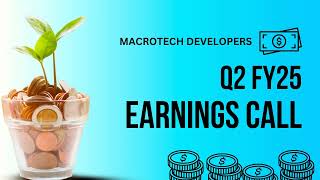 Macrotech Developers Earnings Call  Q2 FY25 [upl. by Tteragram549]