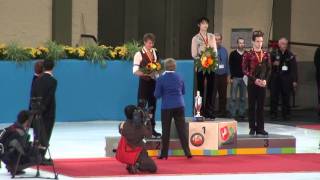 Stéphane Lambiel at the victory ceremony men at NHT 2011 in Oberstdorf [upl. by Nnyleak778]