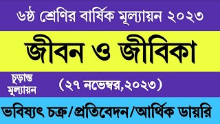 ৬ষ্ঠ শ্রেণির জীবন ও জীবিকা বার্ষিক মূল্যায়ন উত্তর ২০২৩  Class 6 Jibon o Jibika Annual Answer 2023 [upl. by Mloc]