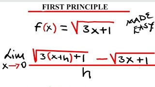 First Principle of Differentiation  Calculus [upl. by Ahsinrad]