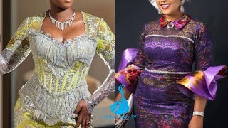 Asoebi Style 2024 Most Latest Lace Velvet amp Ankara Styles For Owambe Ankara Wax Print StylesLace [upl. by Danila]