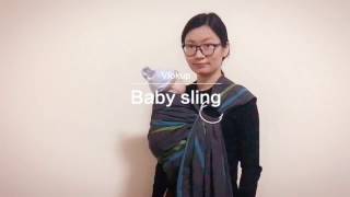 Vlokup Ring sling  How to use a ring sling with a Newborn Tummy to Tummy position [upl. by Ahsikel]