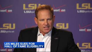 Les Miles sues LSU NCAA and College Football Hall of Fame over 37 vacated victories [upl. by Esilrac557]