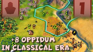 Civ 6 Gaul Deity Gameplay  8 Oppidum in Classical Era is Balanced  Part 1 [upl. by Ahsiakal]