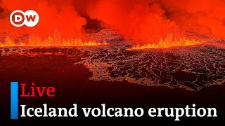 Watch Live Iceland volcano erupts after weeks of activity  DW News [upl. by Vinay648]