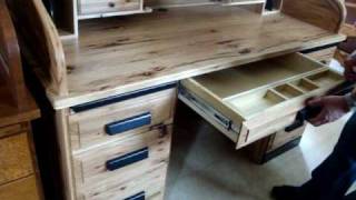 Hickory Roll Top Desk Handcrafted by the Amish amp Made in America [upl. by Ferguson]