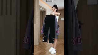 Womens Autumn Casual Crew Neck Long Sleeve Sweatshirt Pullover shorts top ZoeStyle1 [upl. by Pegg]